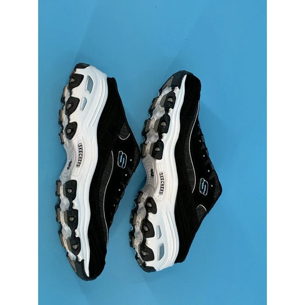 Skechers D’Lites Resilient Women’s 9 Black White Slip On Mule Memory Foam